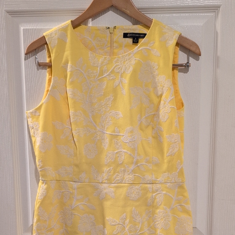 Brooks Brothers Yellow Dress with White Floral Pattern